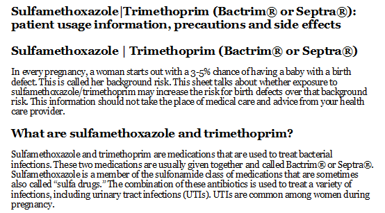 sulfamethoxazole uses and side effects